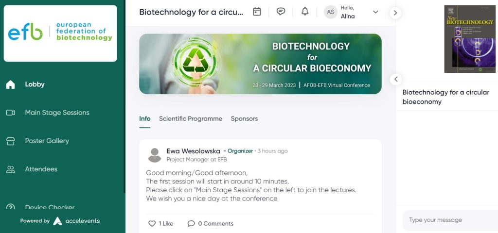 Міжнародна конференція "Biotechnology for a circular bioeconomy"